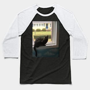 Kitty in the Window Baseball T-Shirt